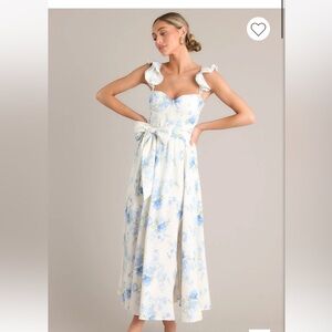 Red Dress Boutique Porcelain Bloom Ivory Floral Midi Dress